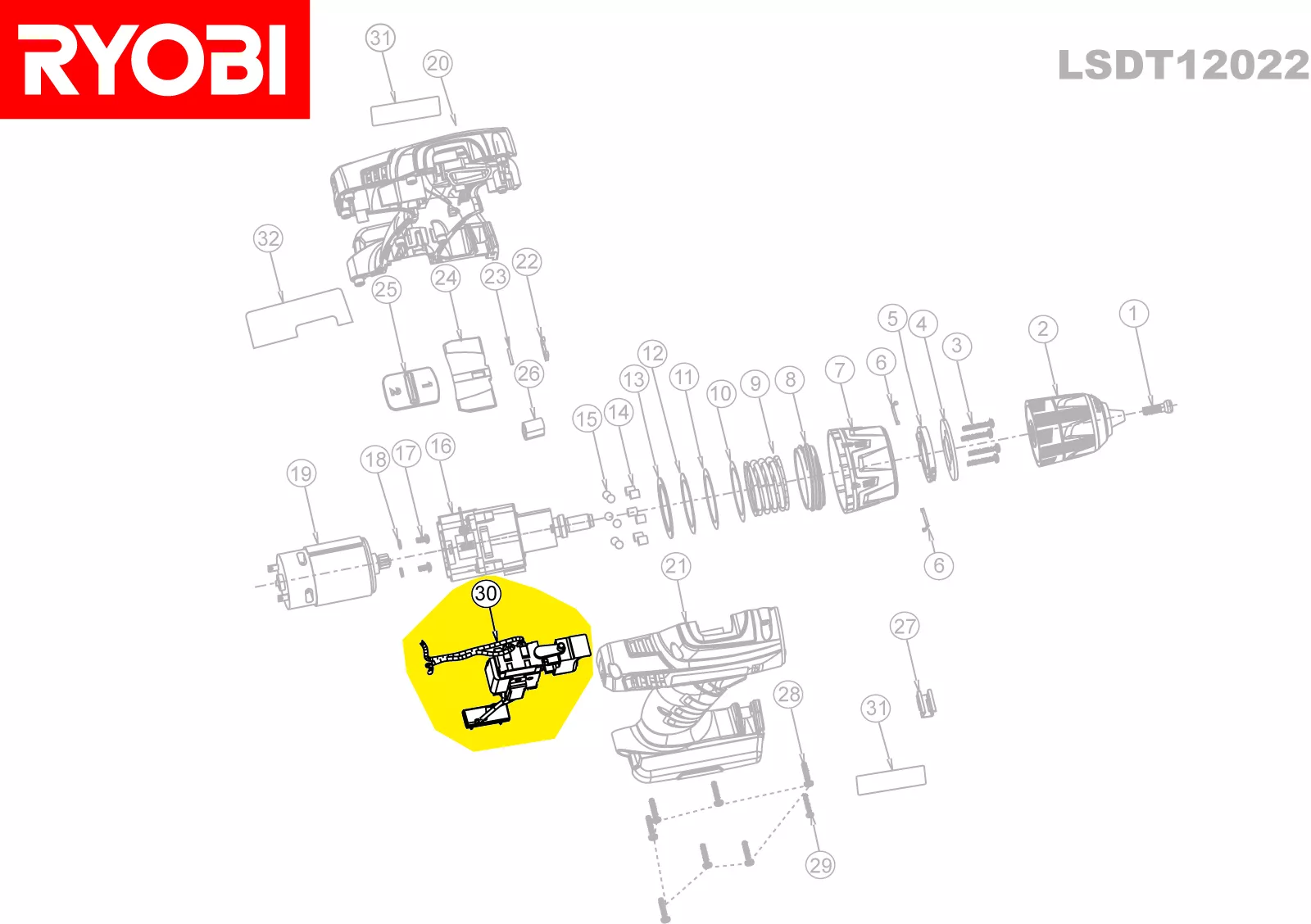 Interrupteur réf. 5131019920 Ryobi